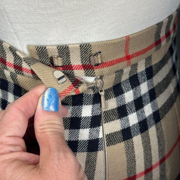 Vintage Burberrys London Nova Check Wool Skirt Size 8 EX Long Made in England - Picture 6 of 13